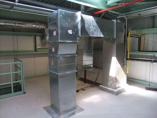 HVAC system and ductwork for a cleanroom.