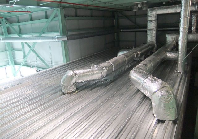 Ductwork over the ceiling.