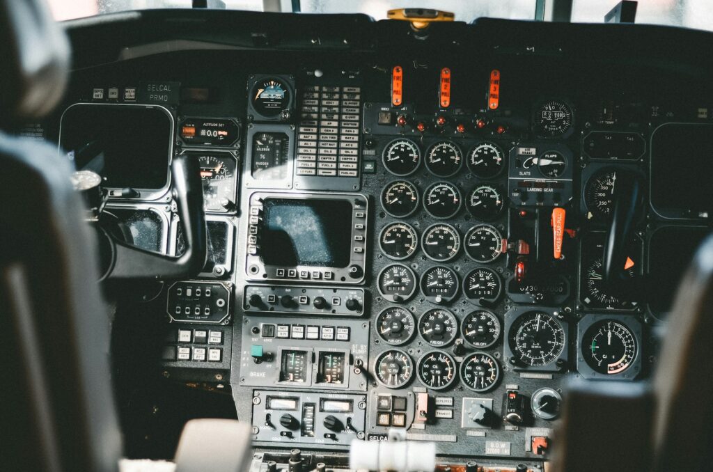 A cockpit.