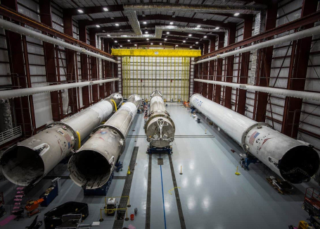 Inside a SpaceX aerospace development area.