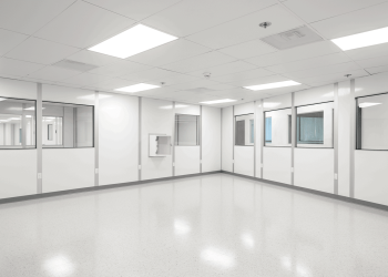 Empty modular cleanroom by Allied Cleanrooms ready for validation testing
